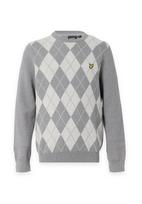 Lyle & Scott Megztinis 'Argyle' šviesiai pilka / balta