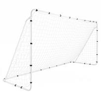 Futbolo vartai su metaliniu rėmu ir PE tinklu, balti, 367 × 124 × 181 cm