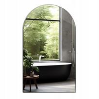 Dekoratyvinis ovalus nuožulnus veidrodis be rėmelio voniai ant sienos 40 x 70 cm