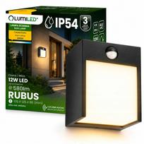 Sieninis LED sodo šviestuvas, lauko fasado sieninis šviestuvas IP54, 12 W su jutikliu