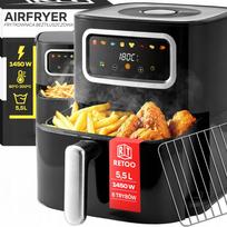 RETOO gruzdintuvė be aliejaus „Air Fryer“, 1450 W, 5,5 l dubuo, 8 programos