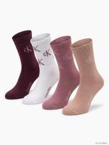 CALVIN KLEIN Moteriškos kojinės, 4 poros, CK WOMEN SOCK 4P GIFTBOX LUREX AOP