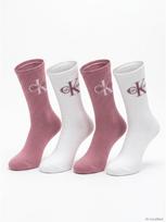 CALVIN KLEIN Moteriškos kojinės, 4 poros, CK WOMEN SOCK 4P GIFTBOX MONOLOGO