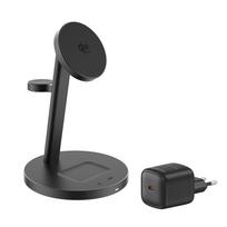 Mobile Origin Qi2 25W PowerStand Pro 3in1 su 40-60W AVS GaN įkrovikliu PW40 juodas