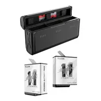 3 lizdų kišeninio įkroviklio dėžutė Telesin + 2 baterijos, skirtos GoPro Hero 9 / Hero 10 / Hero 11 (GP-PT-G01)