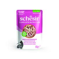 SCHESIR Complete Nutrition Tuna and chicken visavertis pašaras katėms su tunu ir kumpiu, 85g