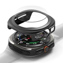 Apsauginis dėklas ir grūdintas stiklas "Ringke Slim & Tempered Glass" laikrodžiui Samsung Galaxy Watch Ultra 2024 / 2025 (47 MM) TITANIUM BLACK
