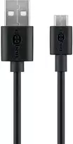 Goobay „Micro-USB“ greitojo įkrovimo ir sinchronizavimo kabelis, 1 m, 1 m, USB A, „Micro-USB B“, USB 2.0, 0,48Gbit/s, juodas