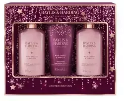 Baylis & Harding Limited Edition kūno priežiūros rinkinys (Laukinė vyšnia ir vanilė) – dovanų kūno priežiūros rinkinys (3 vnt.)