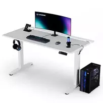 ULTRADESK Žaidėjo stalas VORTEX, 140,5x70cm, 72-122cm, balta