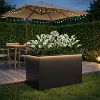 Sodo vazonas su LED Juoda 50 x 80 x 48 cm Plienas