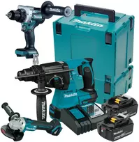 Rinkinys įrankių Makita MAKITA Rinkinys COMBO 18V DLX3223TJ (DDF492, DHR242, DGA506) 2x5,0Ah 2xMP
