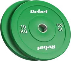 >>>Olimpiniai gumuoti BUMPER svareliai, BEAST serijos, 2 x 10 kg rinkinys, skylės skersmuo 51 mm, REBEL ACTIVE