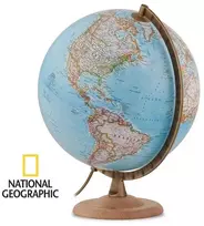 National Geographic politinis gaublys 30 cm su riešutmedžio padu, anglų kalba