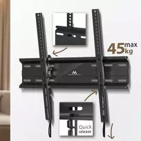 Maclean televizoriaus arba monitoriaus laikiklis, maks. VESA 400x400, 32–70 colių, 45 kg, juodas, MC-748A