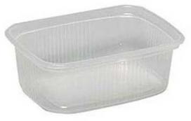 Multi Salotų dubenėliai 200 ml 108x81x43 mm stačiakampiai PP permatomi, 10 pak. x 100 vnt./dėžėje