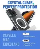 Dėklas Spigen Caseology Capella MagSafe Kickstand, clear baltas sidabrinis - iPhone 16 Pro Max
