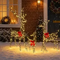 Kalėdinė LED elnių šeima 700 LED Šilta balta 70 x 26 x 128 cm