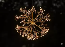 Kalėdinė LED amalų dekoracija, 40 cm, auksinės spalvos