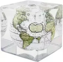 Mova Globes Savaime besisukantis gaublys-kubas MOVA 12,7 cm, antikinis baltas