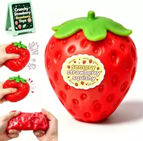 Magy Squishy braškė crunchy antistresinis minkomas žaislas