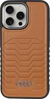 Audi Synthetic Leather MagSafe iPhone 14 Pro Max 6.7" brązowy/brown hardcase AU-TPUPCMIP14PM-GT/D3-BN