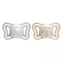 Šviečiantys silikoniniai čiulptukai Chicco PhysioForma Light Glow, 2 vnt.