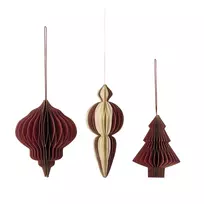 Bloomingville Dekoratyvinis papuošimas Tinkle, raudonas, 3 vnt., 82069508