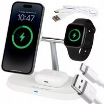 GALINGAS 3-viename BELAIDIS INDUKCINIS ĮKROVIKLIS APPLE MAGSAFE 15W USB-C