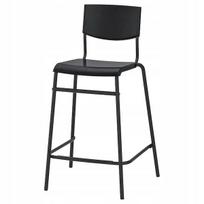 IKEA STIG Baro kėdė su atlošu, 63 cm, juoda