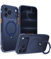 Matinis mėlynas dėklas Apple iPhone 17 Pro Max / 18 Pro Max telefonui "Tech-Protect MagAir Stand Magsafe CC"