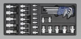 SEALEY TOOLS Tool Tray with TRX-Star Key, Socket Bit & Socket Set 35pc TBT08 TBT08