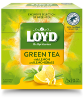 Aromatizuota žalioji arbata LOYD, su citrinų žievelėmis ir citrinžole, 20 x 1.5g