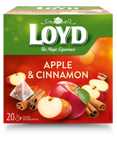 Vaisinė arbata LOYD, obuolių ir cinamono skonio, 20 x 2,5g