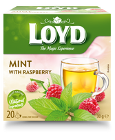 Žolelių arbata LOYD, mėtos ir aviečių skonio, 20 x 1,5 g