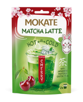 Žaliosios arbatos gėrimas MOKATE Matcha latte vyšnių skonio 40g