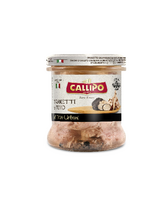 Gelsvauodegio tuno gabaliukai, CALLIPO, su trumais alyvuogių aliejuje 170g