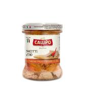 Gelsvauodegių tunų gabaliukai, CALLIPO, su aitriosiomis paprikomis, alyvuogių aliejuje 170g