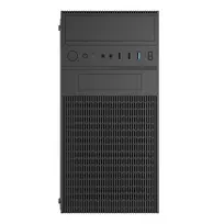 „Akyga“ „Micro ATX“ korpusas AK19BK su USB-C, USB 3.0 ir 2x USB 2.0, juodas, be maitinimo bloko, „Micro Tower“ Juoda