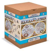 Medinė dėlionė senovinis pasaulio žemėlapis Nova Terrarum, 200 detalių