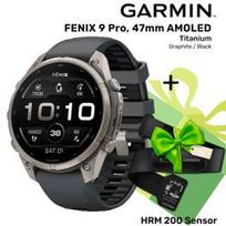 GARMIN Fenix 9 Pro 47mm AMOLED, Titanium Graphite / Black + DOVANA HRM 200 Sensor sportinis laikrodis 010-04336-26 / 010-13388-00