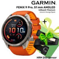 GARMIN Fenix 9 Pro 51mm AMOLED inReach, Titanium Orange/Spark + DOVANA HRM 200 Sensor sportinis laikrodis 010-04337-01 / 010-13388-00