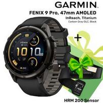 GARMIN Fenix 9 Pro 47mm AMOLED inReach, Carbon Gray DLC Black/Pebble + DOVANA HRM 200 Sensor sportinis laikrodis 010-04336-11 / 010-13388-00
