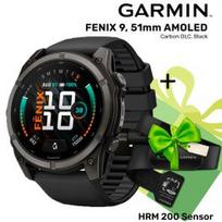 GARMIN Fenix 9 51mm AMOLED, Carbon DLC Black + DOVANA HRM 200 Sensor sportinis laikrodis 010-04763-11 / 010-13388-00