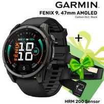GARMIN Fenix 9 47mm AMOLED, Carbon DLC Black + DOVANA HRM 200 Sensor sportinis laikrodis 010-04762-11 / 010-13388-00