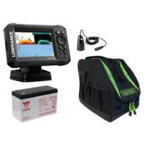 LOWRANCE EAGLE 5 SplitShot™ ROW+BAG S+AKU+ICE Transducer echolotas 000-16112-001KOM