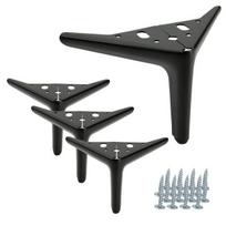 4 vnt. Baldų kojelės „inkaras Elegant“, matinės juodos spalvos, aukštis 12 cm