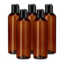 Rudas 200 ml PET butelis su juodu disko dangteliu, 5 vnt.