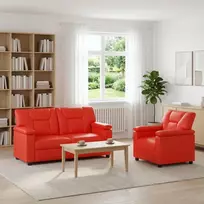 Sofos komplektas 2 pcs Raudona Dirbtinė oda