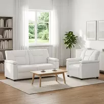 Sofos komplektas 2 pcs Balta Dirbtinė oda